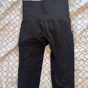 Gymshark Energy Seamless Black Mesh Detail Leggings